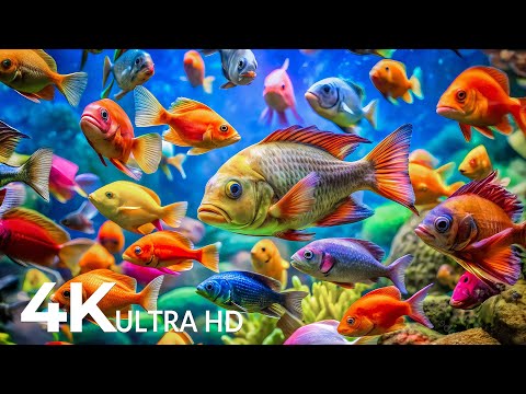 DREAM AQUARIUM 4K - Marine Life, Sea Animals and Coral Reef - Fish Tank Sounds for Deep Sleep #12