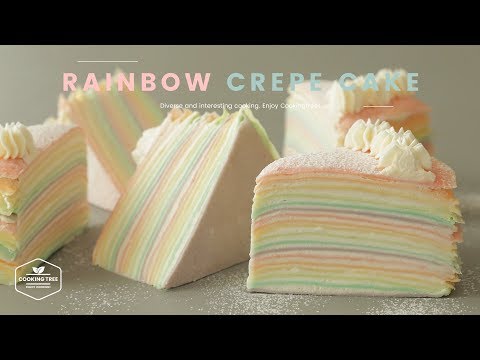 Pastel Rainbow Crepe Cake Recipe