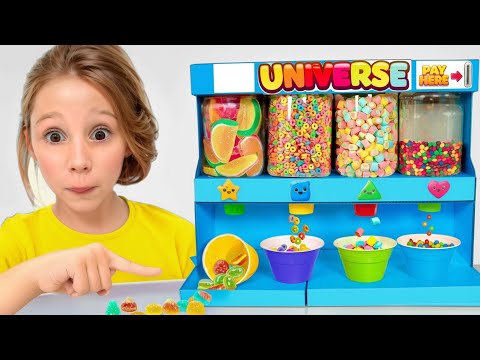 Nastya lernt ihren Eltern zu helfen und spielt mit der Süßigkeitenmaschine