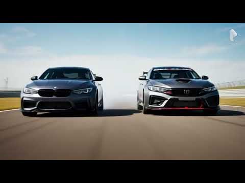 BMW M4 Competition (2025) and Honda Civic Type R racing😎😎