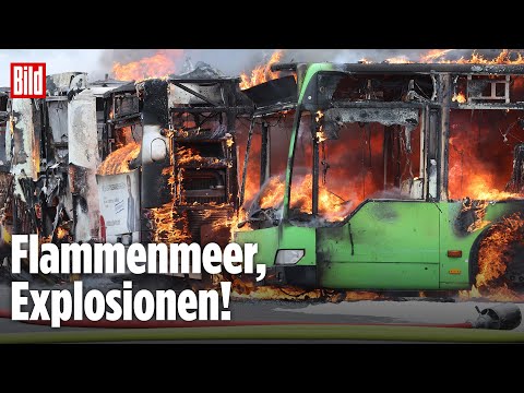 Rauchwolke über Schenefeld: 7 Busse im Depot abgefackelt