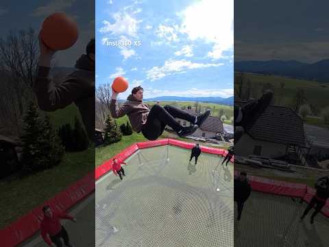 Trampoline Slam Dunk shot with @insta360 X5 #insta360 #insta360x5