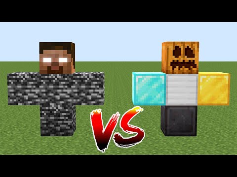 BEDROCK HEROBRINE vs All New Golems - Battle Minecraft Mobs