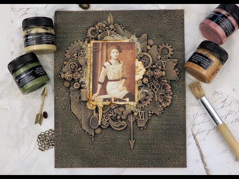 mixed media canvas with finnabair pastes