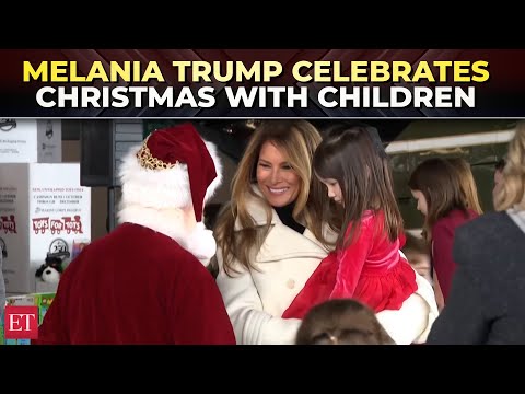 First Lady Melania Trump celebrates Christmas with children at Marine base in Virginia