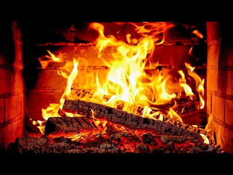 🔥 Cozy Fireplace 4K ULTRA HD. Fireplace with Crackling Fire Sounds. Fireplace Burning