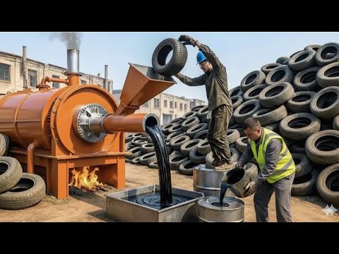 Inside Pakistan’s Tire Oil Factories | How Old Truck Tires Become Black Oil