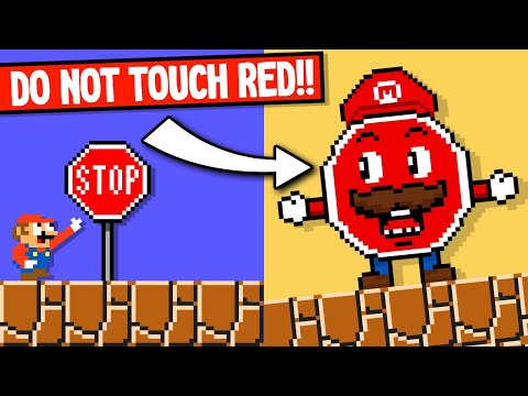 Mario, but YOU can't touch the color Red?! - BTG Reacts to funny Level UP videos