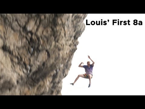 Louis' First 8a was a scary one (deep water solo)