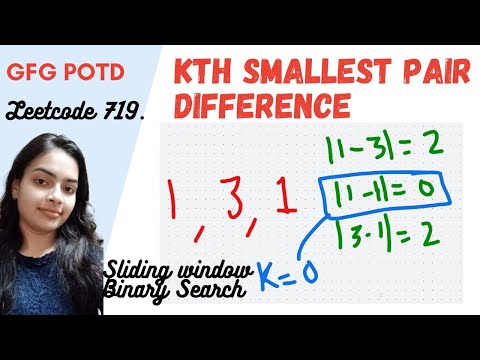 Smallest Absolute Difference gfg problem of the day | Leetcode 719. Find K-th Smallest Pair Distance