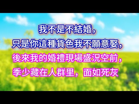 【完结】「我不是不結婚，只是你這種貨色我不願意娶」後來我的婚禮現場盛況空前，季少藏在人群里，面如死灰