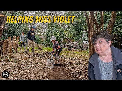 Miss Violet ends up in the HOSPITAL as we work on her OVERGROWN Yard | Helping Violet Part 2