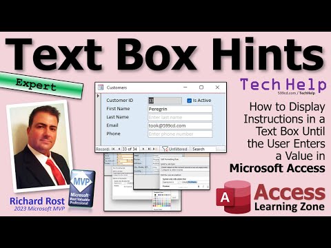 How to Display Text Box Hint Instructions Until the User Enters a Value in Microsoft Access