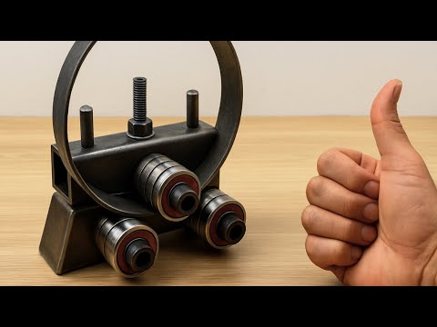 Genius Flat Bar Bender – How To Make A 3-Roller Tool That Works Amazingly!