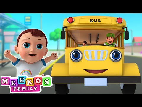 Wheels On The Bus Song | Sing Along Vehicles Songs For Kids | Meeko's Family