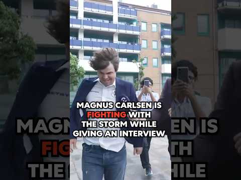 Magnus Carlsen is Trying to GIVE AN INTERVIEW in THE STORM 😂
