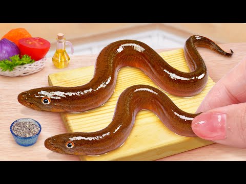 Best Seafood Recipes 🐟 Tasty Miniature Pan Fried Eel Fish Japanese Food Style 💘 Mina Mini Kitchen