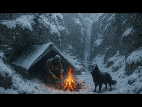 2 Days of Survival in a -21°C Blizzard Under a ROCK — No Tent, No Sleeping Bag, Just Fire