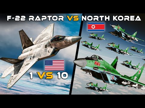 F-22 Raptor Vs 10x North Korean Mig-29 Fulcrum | Deep Interdiction | Digital Combat Simulator | DCS
