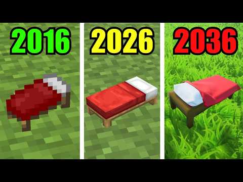 minecraft textures in 2016 vs 2026 vs 2036