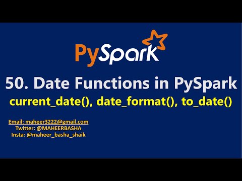 50. Date functions in PySpark | current_date(), to_date(), date_format() functions #pspark #spark