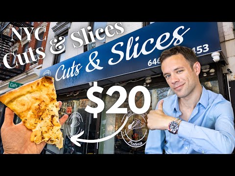 Eating $20 Pizza Slices at Cuts & Slices. OVERPRICED? The Most Expensive Slice Shop in NYC