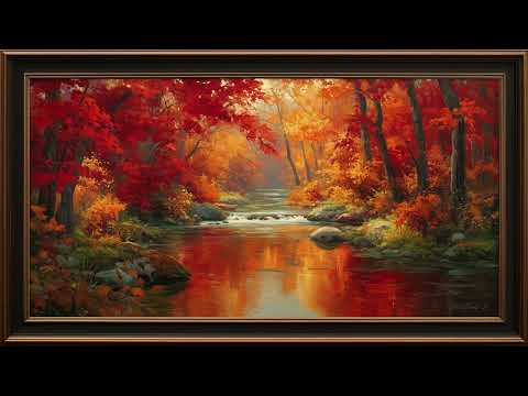 Peaceful Fall Creek | Framed TV Art | Screensaver for TV