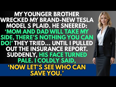 My younger brother totaled my brand-new Tesla Model S Plaid, then smirked: ‘Mom and…’