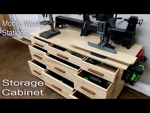Make a Mobile Work Bench - Storage Cabinet - Charging Station
