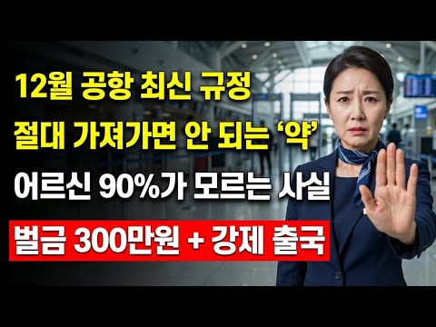 12월 공항 최신 규정: 절대 '이 약' 챙기지 마세요! 90%가 모르고 가져갔다가 벌금 물고 강제 출국 당합니다