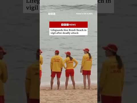 Lifeguards line Bondi Beach in vigil after deadly attack. #Bondi #BBCNews