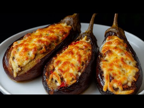 Cheesy Baked Stuffed Eggplants | So Juicy & Flavorful!