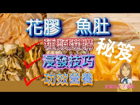 [浸發花膠魚肚全面睇] 如何選擇花膠魚肚, 浸發, 詳細講解種類, 功效, 營養, 示範方便快捷浸發技巧 ( 中文字幕)