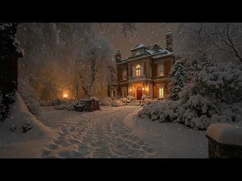 Victorian Winter Manor Ambience | Snowy Night with Some Dark Piano Academia | Writing, Reading