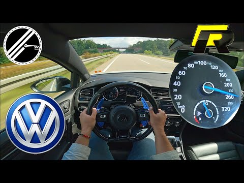 VW Golf 7 R DSG | 300 PS | Top Speed Drive German Autobahn No Speed Limit POV
