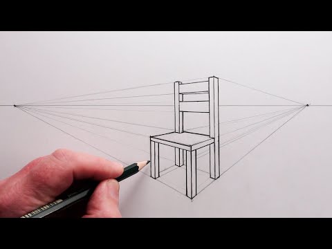 How to Draw a Chair using Two Point Perspective: Narrated