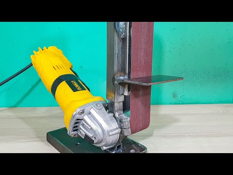 Angle grinder attachment homemade metal grinder belt sander - DIY