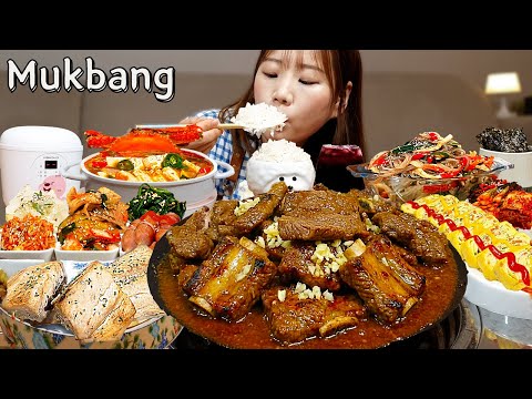 🍱요리먹방 -소양념갈비 잡채 삼치구이 계란말이 꽃게탕 밑반찬🍚 뜨끈한 소갈비에 집밥😋 먹방 KOREAN HOMEMEAL MUKBANG ASMR EATINGSHOW REALSOUND