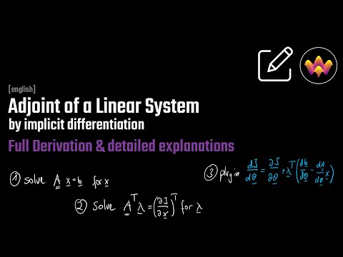 Adjoint Equation of a Linear System of Equations - by implicit derivative