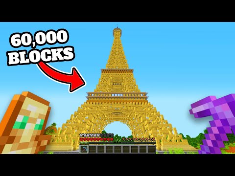 I Built The Eiffel Tower in Minecraft Hardcore
