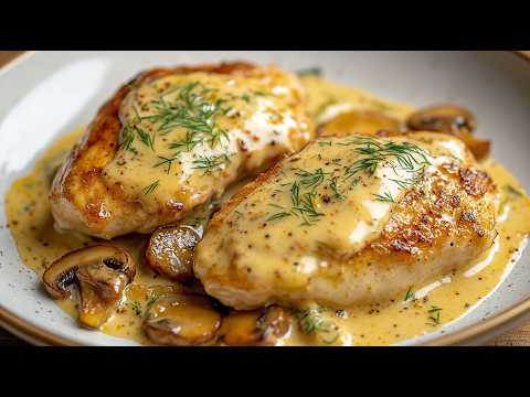 The most tender chicken in creamy mushroom sauce is a delight in every spoonful!