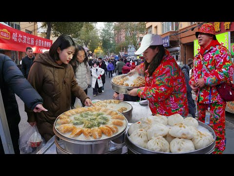 Harbin’s -12°C Morning Market: REAL Northeast Chinese Street Food!