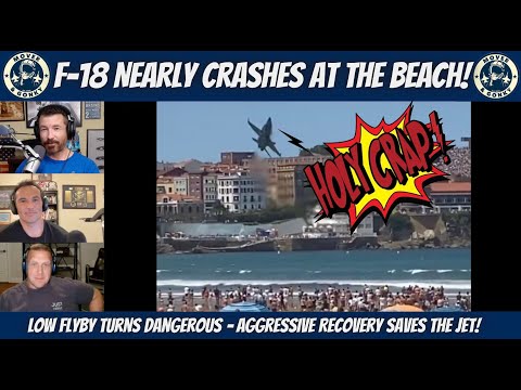 US Hornet Demo Pilot Reacts! – Spanish F/A-18 Hornet Nearly Crashes at Beach!