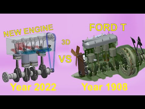 Ford T vs New Car 🤯 3D Animation// What changed in engines in 100 years?