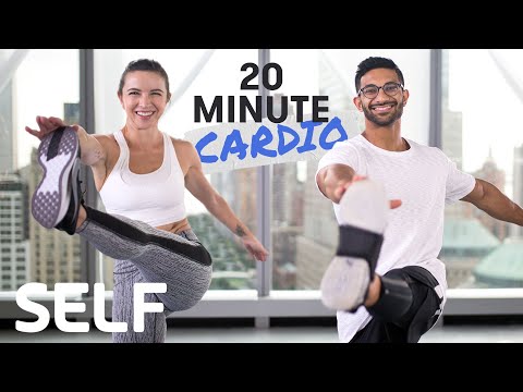 20 Minute Heart-Pumping Cardio Workout - No Equipment With Warm-Up & Cool-Down | SELF