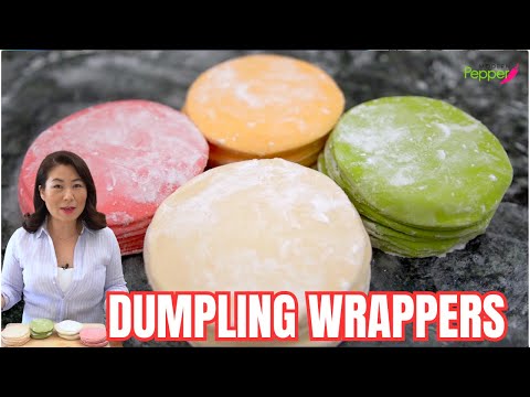 Make Korean Dumpling Wrapper From Scratch: SMALL BATCH RECIPE + COLORED DUMPLING DOUGH 찹쌀만두피