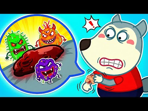 Ой, Волфу, не чеши там! | Учимся беречь ранки | Wolfoo Russian