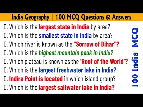 India Geography GK | 100 MCQ Questions & Answers | Geography of India for Competitive Exams #gk