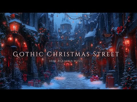 Victorian Winter Ambience | Snowy Gothic Town at Christmas Eve | Dark Academia Piano & Cello Music
