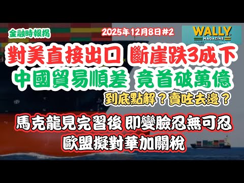 出口美國斷崖急跌3成！中國貿易反而順差首破1兆美元？｜洗產地撐經濟！馬克龍忍無可忍，歐盟或對華加關稅｜中內需疲弱＋樓市五年不蒂造順差！